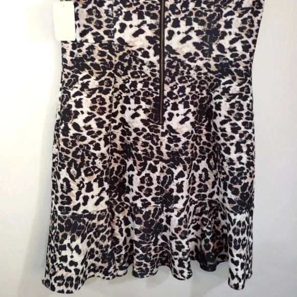 CLEARANCE Saks Fifth Avenue Dress Leopard Print Animal Sleeveless High Collar - Picture 12 of 16